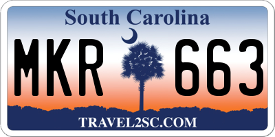 SC license plate MKR663