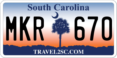 SC license plate MKR670