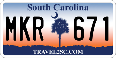 SC license plate MKR671