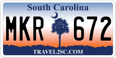 SC license plate MKR672