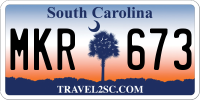 SC license plate MKR673
