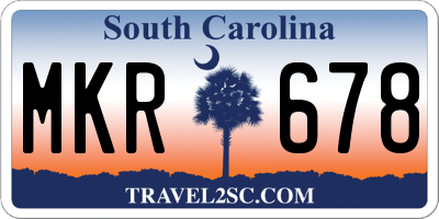 SC license plate MKR678