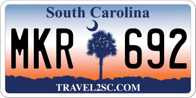 SC license plate MKR692