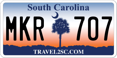 SC license plate MKR707