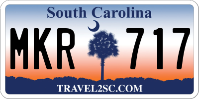 SC license plate MKR717