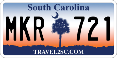 SC license plate MKR721