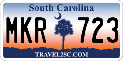 SC license plate MKR723