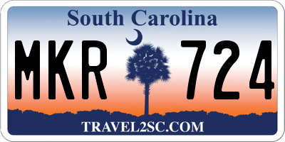 SC license plate MKR724