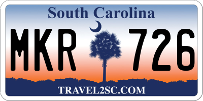 SC license plate MKR726