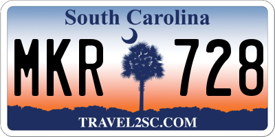 SC license plate MKR728