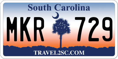 SC license plate MKR729