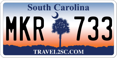 SC license plate MKR733