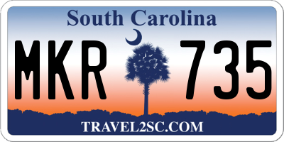 SC license plate MKR735