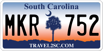 SC license plate MKR752