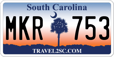 SC license plate MKR753