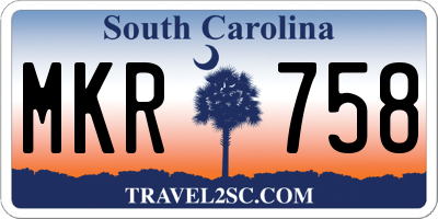 SC license plate MKR758