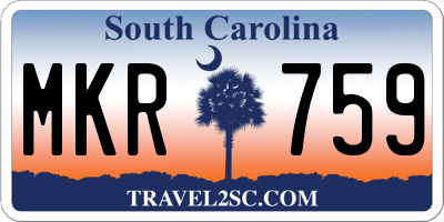 SC license plate MKR759
