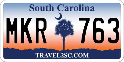 SC license plate MKR763