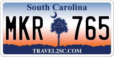 SC license plate MKR765
