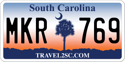 SC license plate MKR769