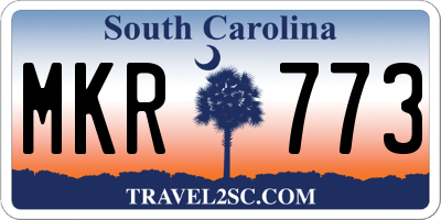 SC license plate MKR773