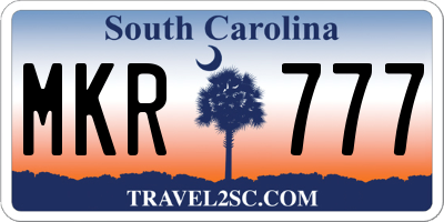 SC license plate MKR777