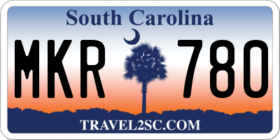 SC license plate MKR780