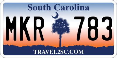 SC license plate MKR783
