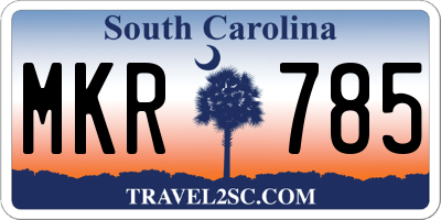 SC license plate MKR785
