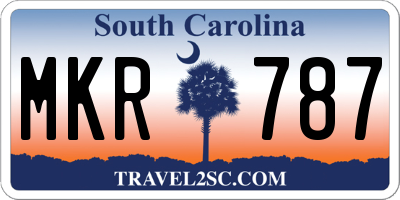 SC license plate MKR787