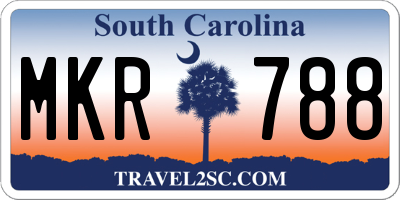 SC license plate MKR788