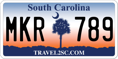 SC license plate MKR789