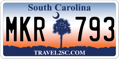 SC license plate MKR793