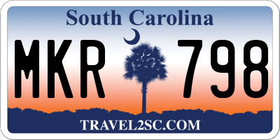 SC license plate MKR798