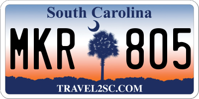 SC license plate MKR805
