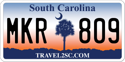 SC license plate MKR809