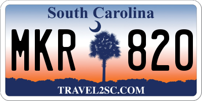 SC license plate MKR820