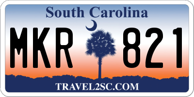 SC license plate MKR821