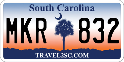SC license plate MKR832