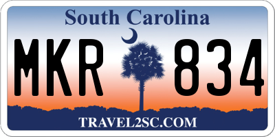 SC license plate MKR834