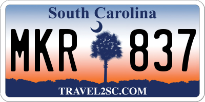 SC license plate MKR837