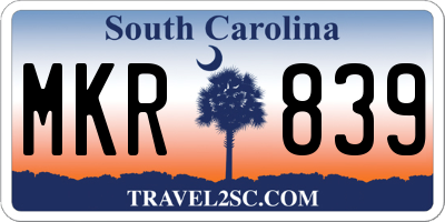 SC license plate MKR839