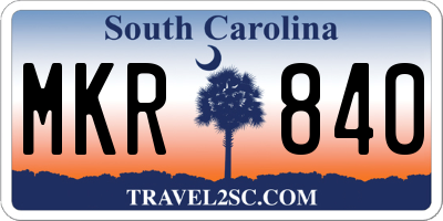 SC license plate MKR840