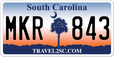 SC license plate MKR843