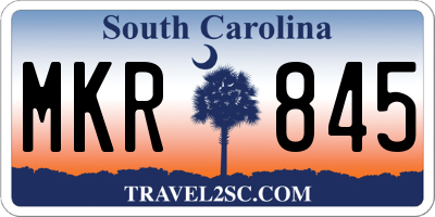 SC license plate MKR845
