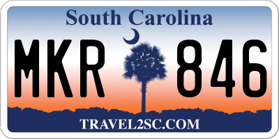 SC license plate MKR846