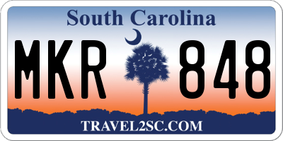 SC license plate MKR848