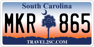SC license plate MKR865