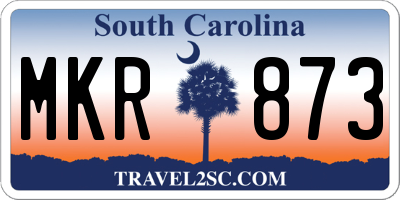 SC license plate MKR873