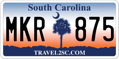 SC license plate MKR875